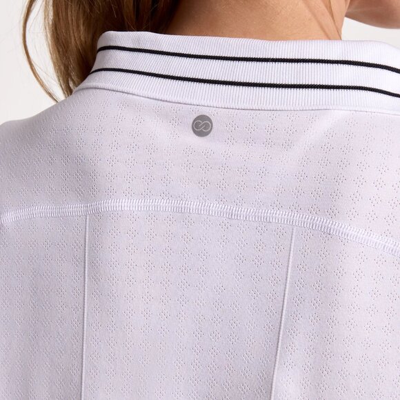 CALIA Women's Seamless Polo in Pure White - Picture 2 of 5